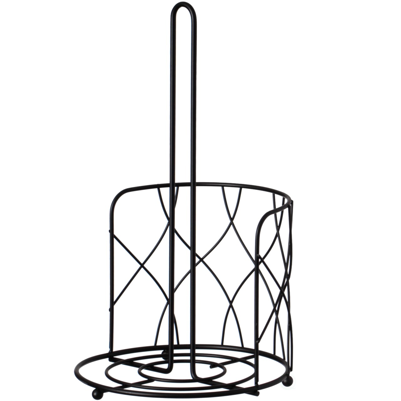 Black Iron Freestanding Paper Towel Holder Stand 7X7x12 Inches